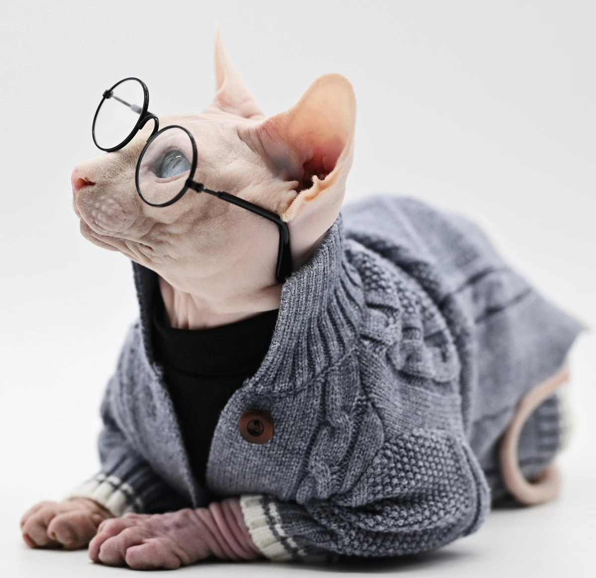 Sphynx Cat Clothes Hairless Cat Sweater Winter Thick Knited Warmth