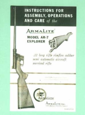 Armalite Model AR-7 Owners Manual - Read Description