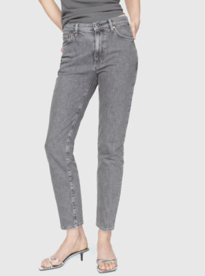 MNG Mango Sayana Vintage Straight Denim Womens Pants Jeans Gray Sz