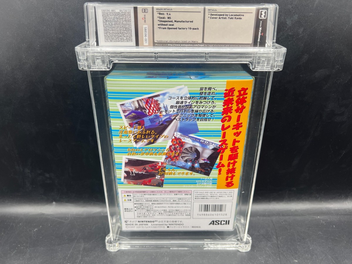 アナコンダ Aero Gauge Japanese Nintendo 64 N64 WATA 9.4 NS FACTORY SEALED VGA