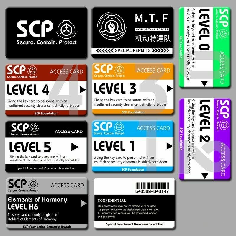 SCP Foundation Keycards Patches Special Containment Procedures Foundation