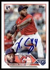 2023 Topps Baseball Xzavion Curry RC Cleveland Guardians #513 Signed