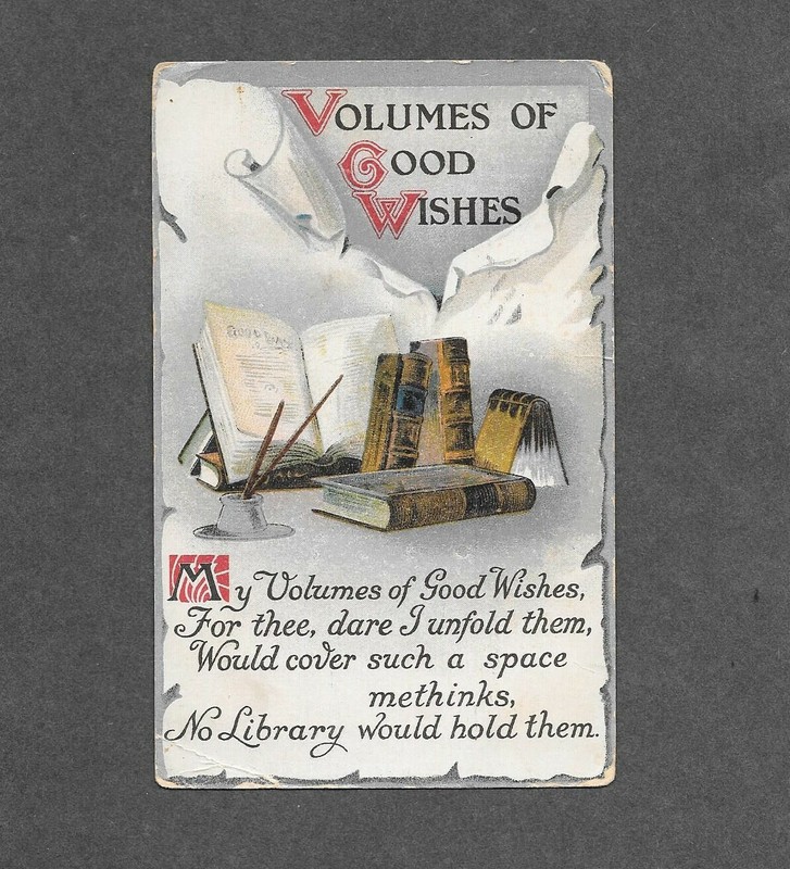 *1912 Greeting Card, Volumes Of Good Wishes, Washington, D. C. Postmark*L