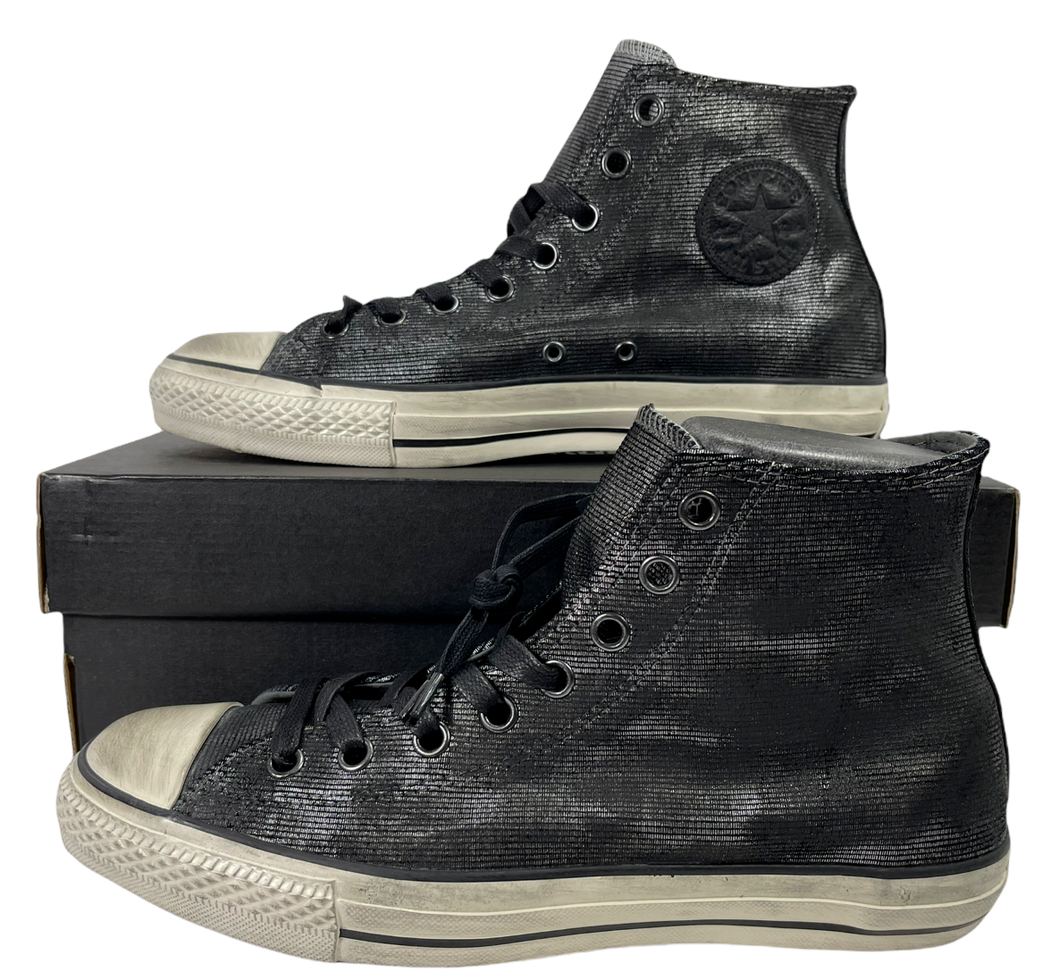 insekt kind seng Size 7 - Converse Chuck Taylor All Star High x John Varvatos Black Silver  for sale online | eBay