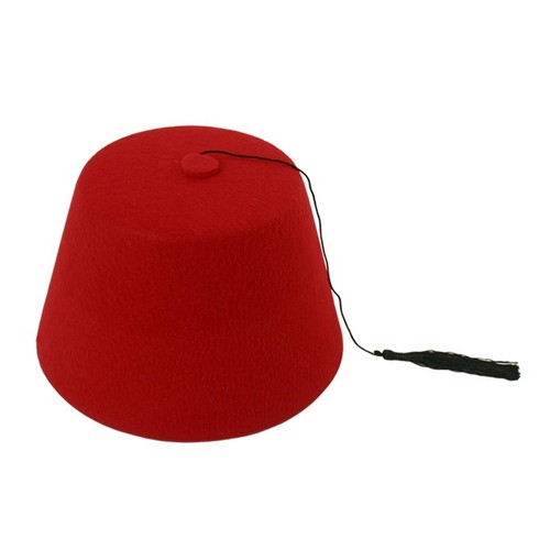 Fez Hat Red Feltex Black Tassel Aladdin 
