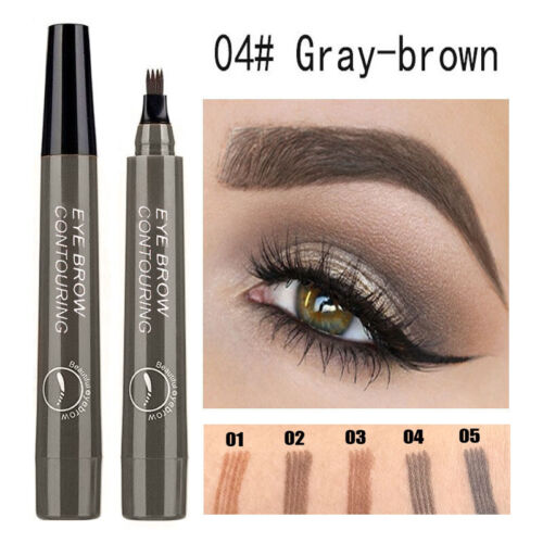 Microblading Eyebrow Pen Waterproof Fork Liquid 4 Tips Long Last Makeup Pencil - Picture 16 of 17