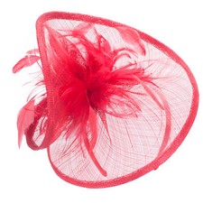 Women Kentucky Derby Sinamay Saucer Fascinator Elegant Church Hat Headpiece T470