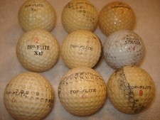 Lot/9 1950s-1960s Vintage Golf Balls Spalding Top-Flite XL1, XL2, XLII, Strata