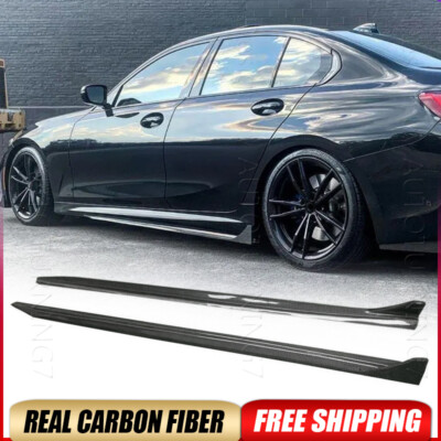 For BMW G20 G28 330i MSPORT 2020-23 Real Carbon Side Skirt Extension Spoiler Lip