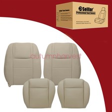 For 2005 To 2009 Ford Mustang V6 Driver Passenger Side Leather Seat Cover Tan