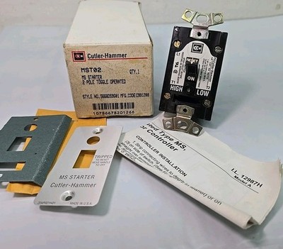 Eaton Cutler-Hammer MST02 1HP@120/240/277V 1PH 2P Toggle Manual Motor Starter