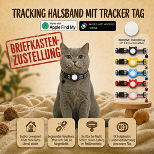 Katze Tracker ohne Abo ohne SIM für iOS, Android, GPS Alternative Katzenhalsband