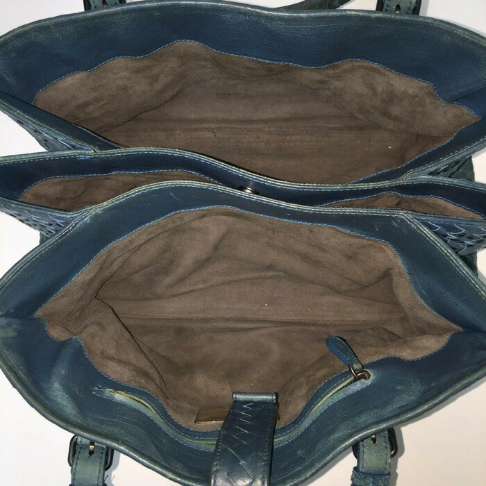 BOTTEGA VENETA Intrecciato Rome Bag Blue Leather Limited 300pcs Used thumbnail 7