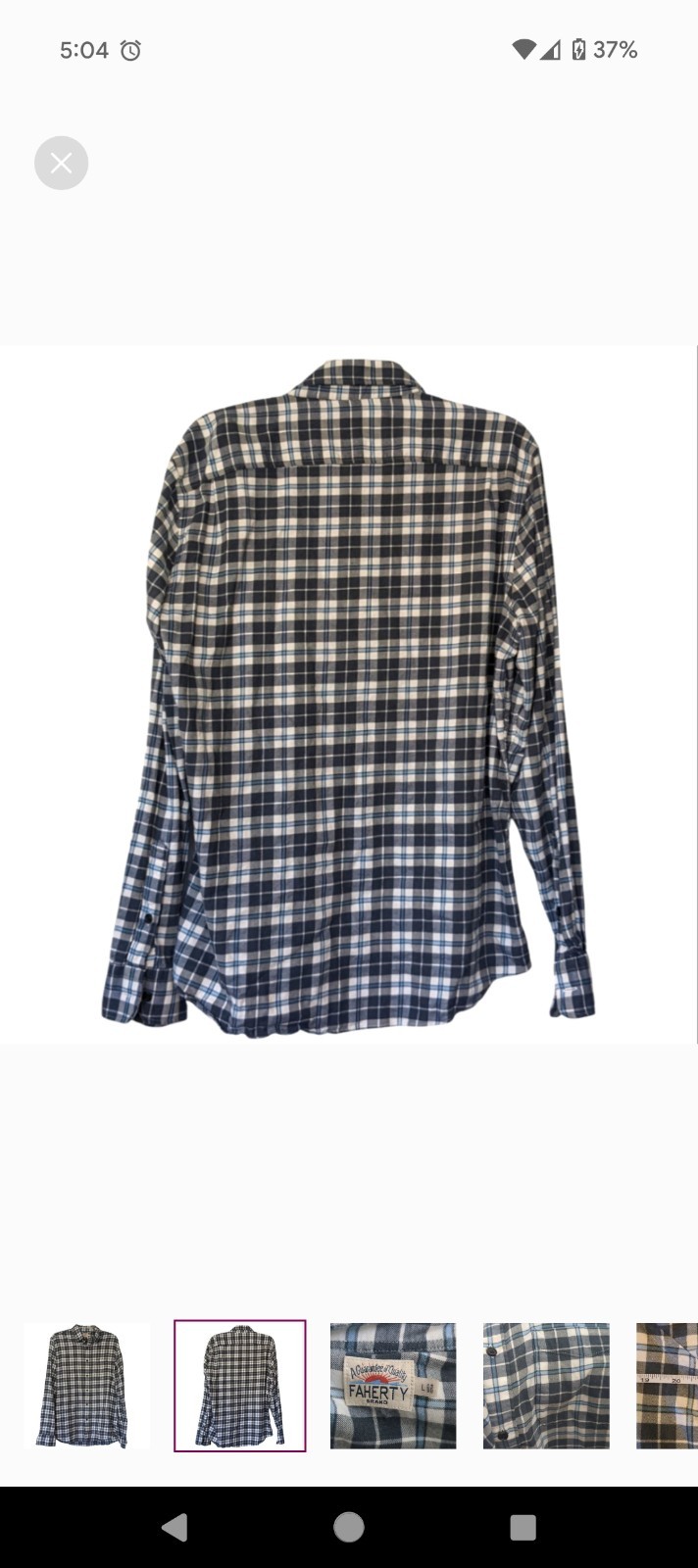 Faherty mens flannel button down long sleeve shir… - image 2