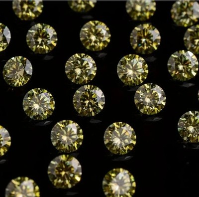 10 Pcs Round Cut Facncy Yellow Color VVS1 Diamond Premium Quality gemstone 4mm