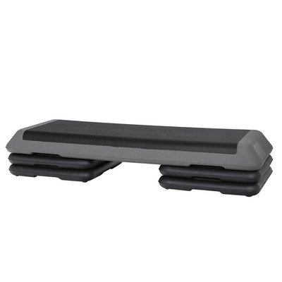 43'' Aerobic Exercise Stepper Platform Adjustable Fitness Stepper W/4 Risers Gra