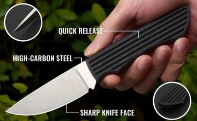 Taiga Hunter Fixed Blade Camping hunting  lightweight Knife w/secure Sheath 19cm