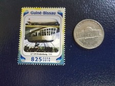 Ferdinand von Zeppelin Hindenburg LZ 129 2016 Guine-Bissau Perforated Stamp (d)