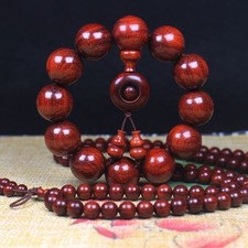 20mm 12 Natural Wood Red Beads Strike Lucky Men Woman Gift Buddha Bracelet