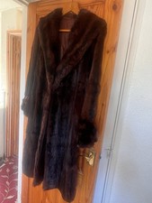 Genuine Vintage Brown Mink Fur long Coat