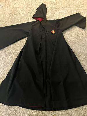 Harry Potter Hooded Black Polyester Robe Costume, Size L,Harry Potter Theme