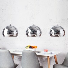 Moderne 3er Hängeleuchte CHROMAGON Chrom Kugelleuchte Hängelampe Esstischlampe