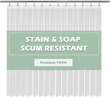 Crystal Clear Shower Curtain Liner 72x72, PEVA Waterproof Bath Curtain, No