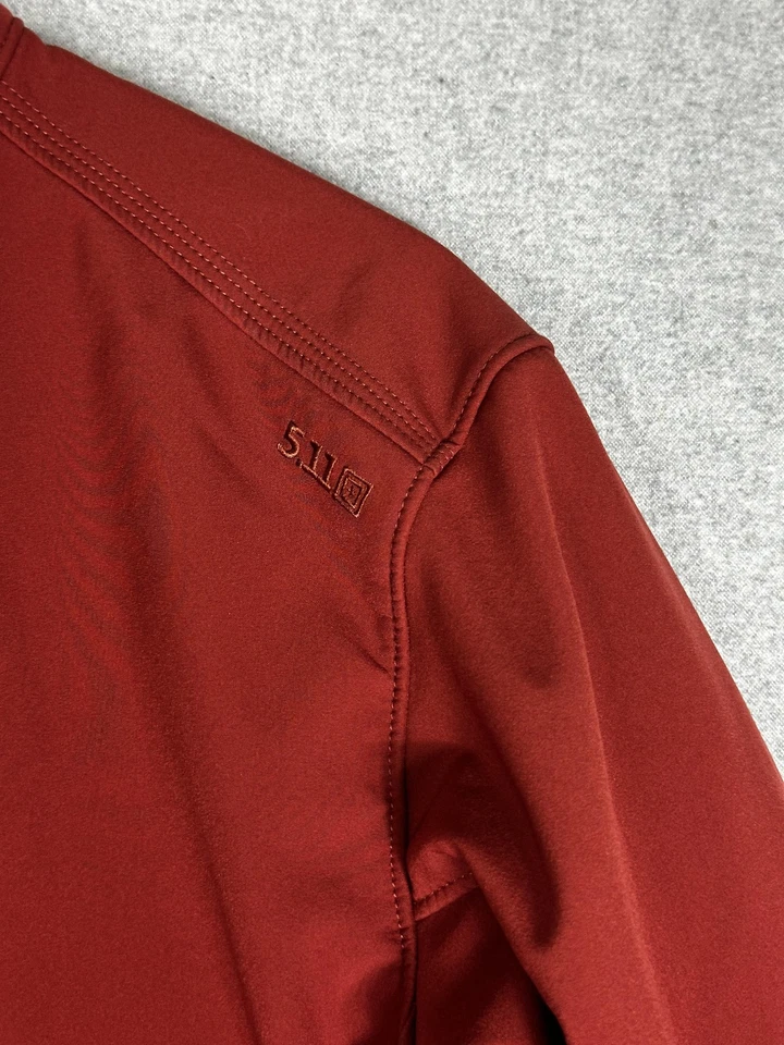 5.11 Tactical Softshell Jacket Mens XL Red Burgundy Fleece Lined Cuffs - Image 4 of 4