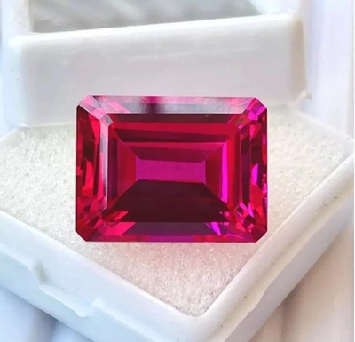 9.14 Ct+ Certified Flawless Natural Pink Ruby Emerald Cut Loose Gemstone