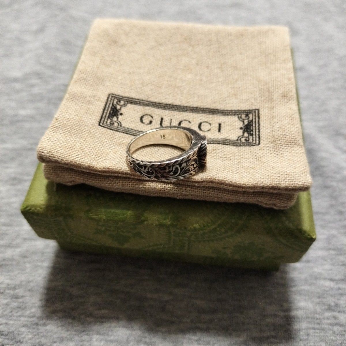 GUCCI Interlocking G Arabesque Ring sterling silv… - image 4