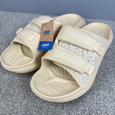 Hoka Ora Luxe Adjustable Slides Sandals Shortbread/Eggnog  display picture 3