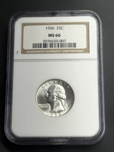 1956 Washington Silver Quarter 25c NGC GRADED MS66