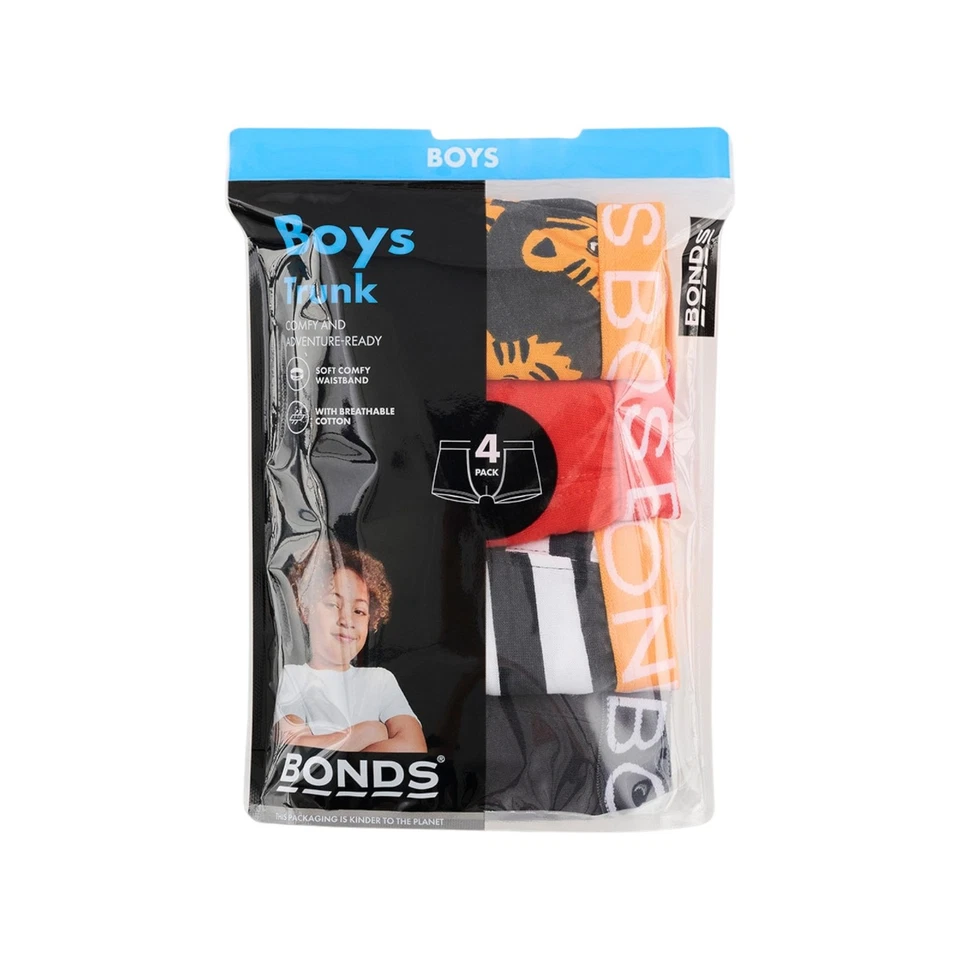 12 X Bonds Boys Trunks Black / Red / White Multi Coloured Underwear - image 3 of 4