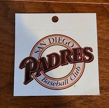 SAN DIEGO PADRES WINDOW STICKER Blue Backing