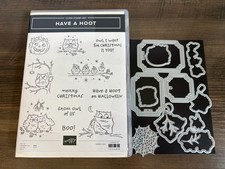 Stampin Up Cling Mount Stamp Set Have A Hoot Peek-a-hoot Matching Dies