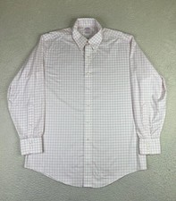 Brooks Brothers Madison Dress Shirt Mens 16 34/35 Pink Check Madison Non Iron LS