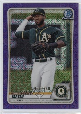 2020 Bowman Chrome Prospects Mega Box Purple Mojo Refractor /250 Jorge Mateo 0q3