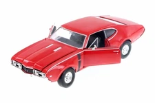 1968 Oldsmobile 442, Red - Welly 24024WR - 1/24 Scale Diecast Model Toy Car