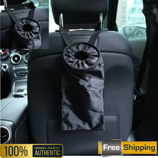 Black Car Bin Seat Back Litter Trash Garbage Hang Bag Holder Container Storage