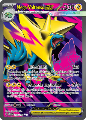   Pokémon Mega Voltenso ex | Deutsch   | MEG 158/132 Mega-Entwicklung | NM  