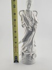 Vintage White Porcelain Asian Geisha Figurine Statue Woman Holding Fan — photo 7