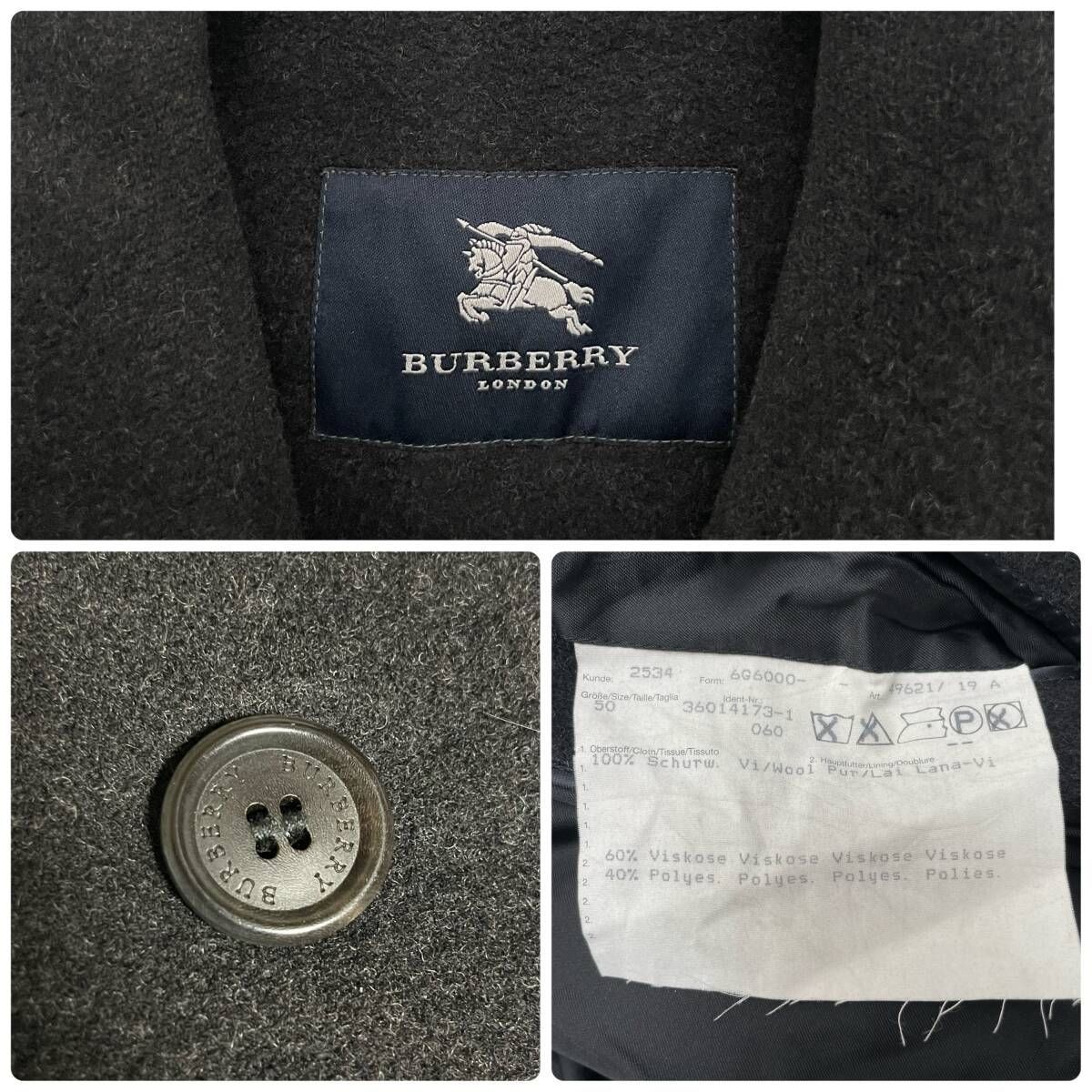 Burberry London Nova Check Wool Long Coat Size 50 rare Men's From Japan thumbnail 19