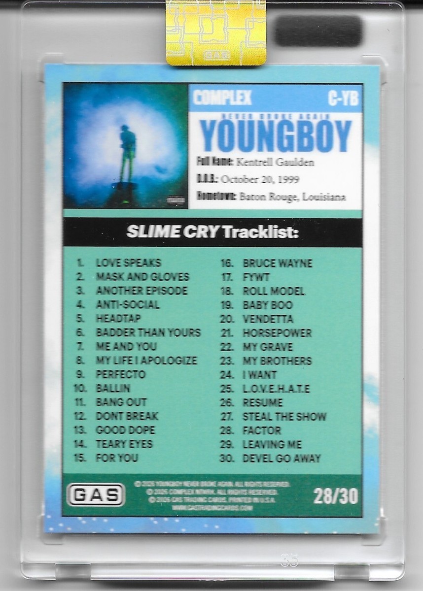 2026 GAS x Complex NBA Never Broke Again Youngboy Blue FOIL RC #C