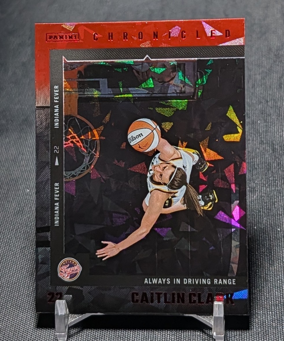 Red Cracked Ice Foil 2025 Panini Caitlin Clark Chronicled Card 32 Fever/Hawkeyes