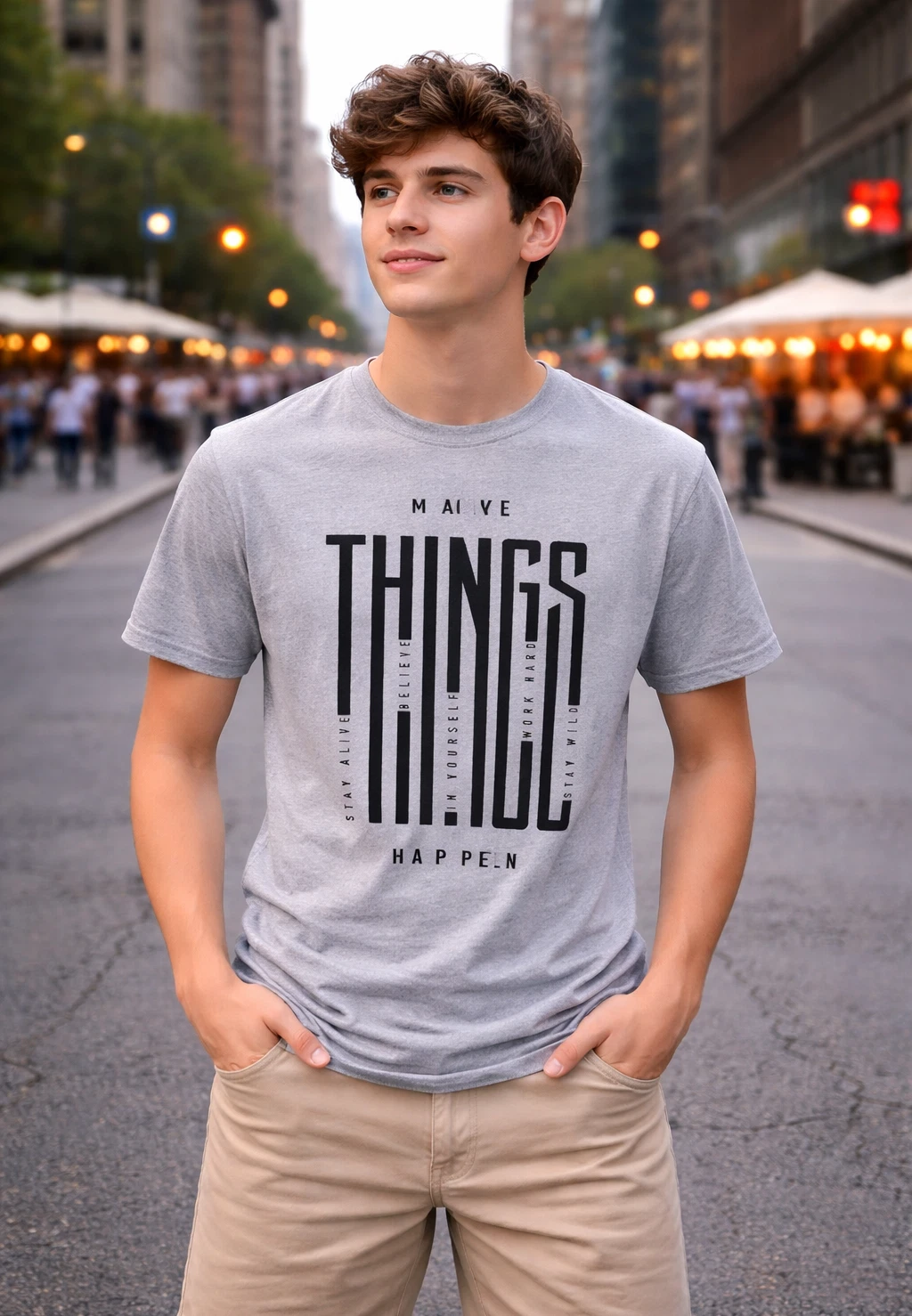 Make Things Happen T-Shirt Motivational Graphic Printerd Tee Streetwear Unisex