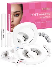 Upgrade Natural Look Soft Magnetic Eyelashes with Applicator and Lash Fixer Reus