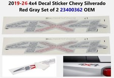 2019-26 4x4 Decal Sticker Chevy Silverado Red Gray Set Of 2 23400362