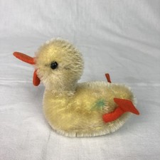 Steiff Ente Küken Pieps Mohairplüsch  ohne Knopf Brustschild &Fahne 1960er Jahre