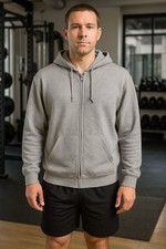 Jerzees NuBlend Gray Full-Zip Hoodie XL Soft 50/50 Fleece Classic Casual