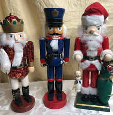 Vintage Wooden Nutcracker Lot - Santa, King, Police 14